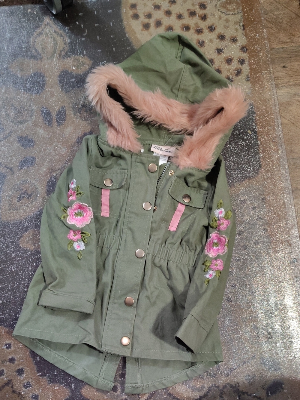 Nwot 2t Girls Olive And Pink Jacket $45